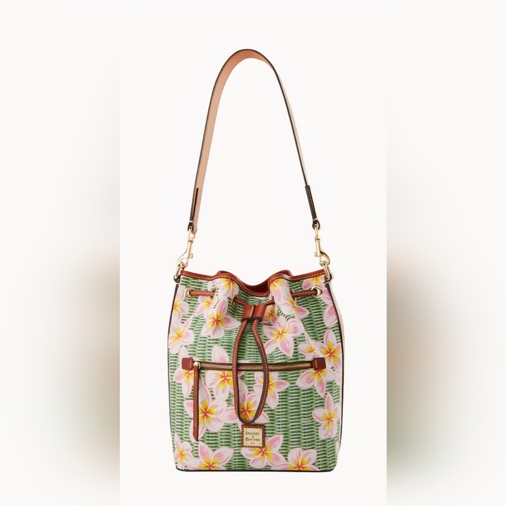 Dooney & Bourke Pink and Green Floral Shoulder Bag